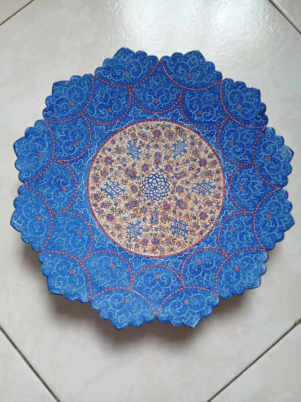 بشقاب میناکاری، عرض ۲۵ سانت، نو|کلکسیون اشیاء عتیقه|تهران, دبستان|دیوار