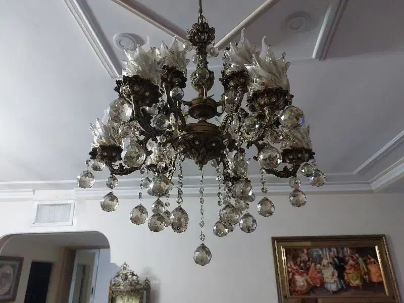 لوستر برنجی ۱۲ شعله|لوستر و چراغ آویز|پاکدشت, پاکدشت (مامازند)|دیوار