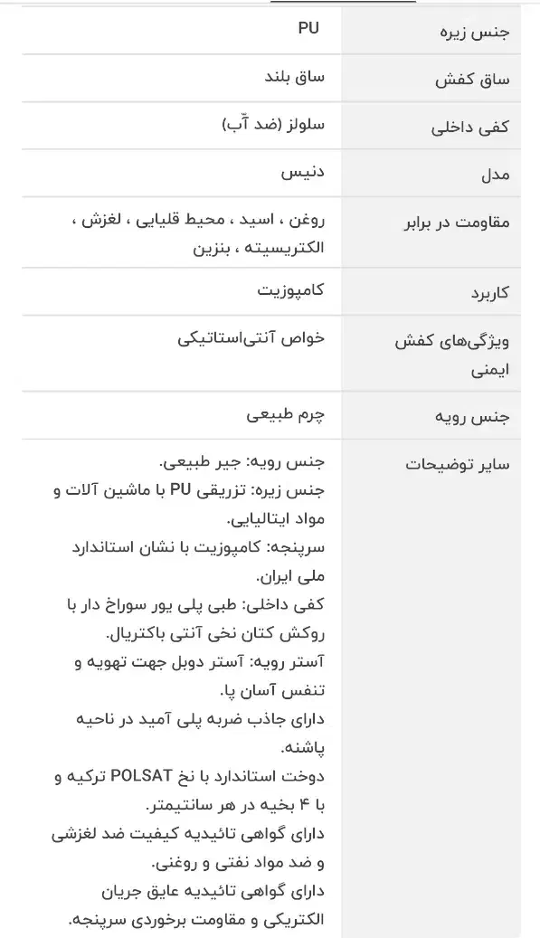 کفش ایمنی پاتن|کیف، کفش، کمربند|پرند, فاز ۵|دیوار