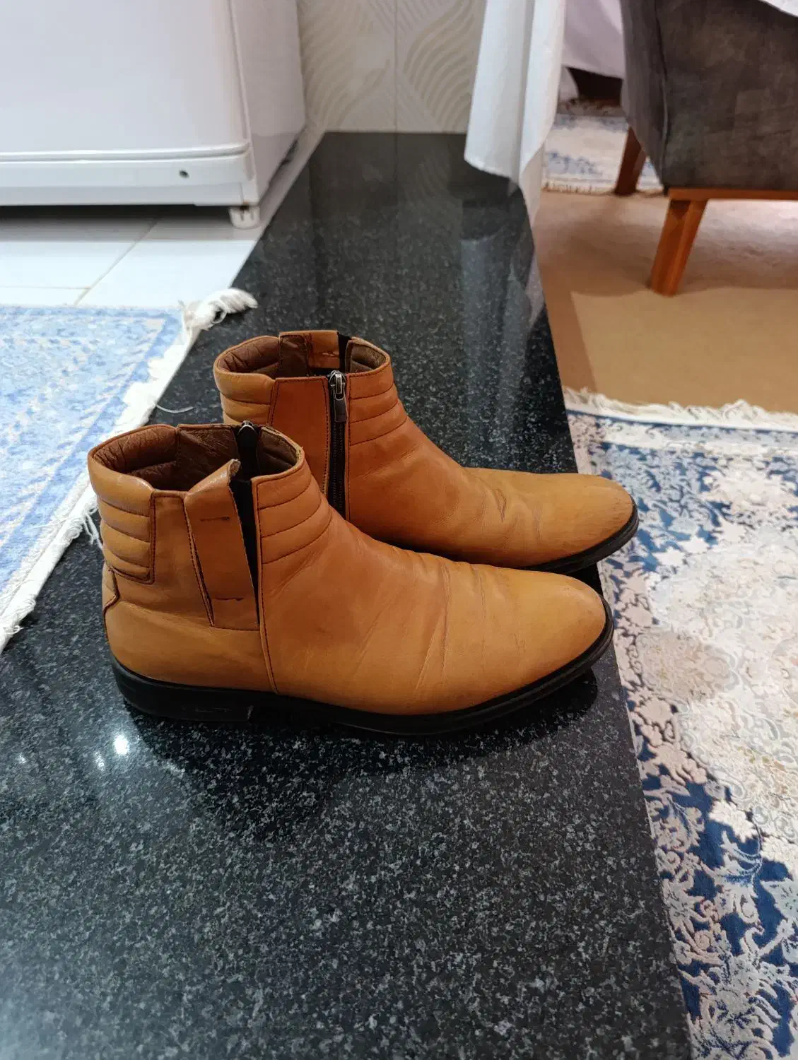 نیم بوت اصل چرم|کیف، کفش، کمربند|نقده, |دیوار