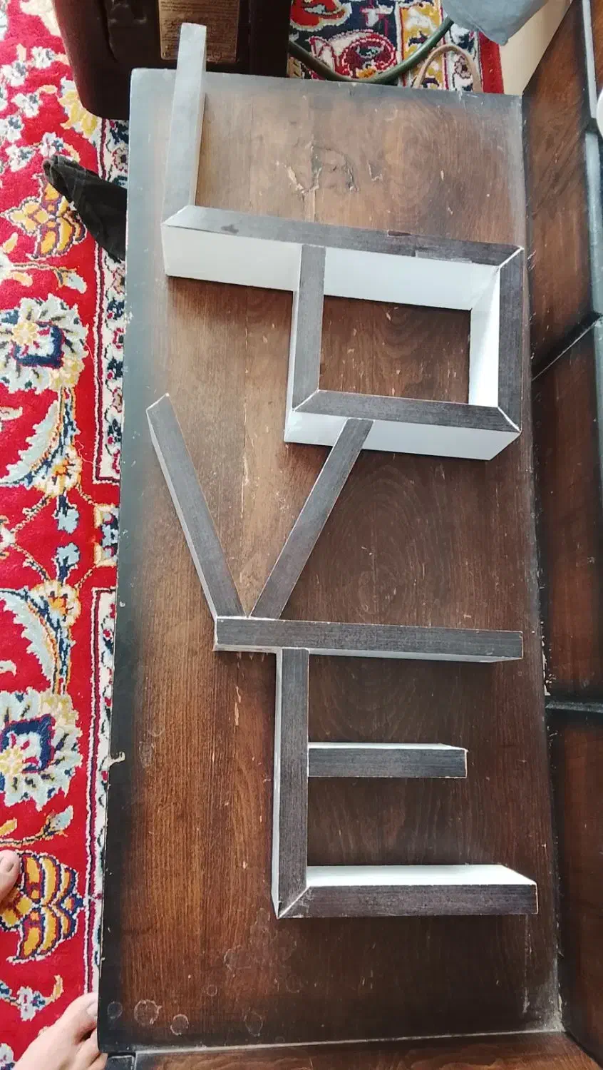 استند چوبی دیواری طرح LovE|کتابخانه، شلف، قفسههای دیواری|تربت جام, مطهری|دیوار