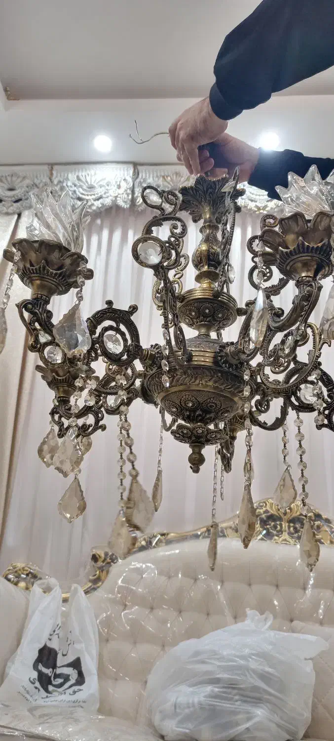 3 عدد لوستر شاه عباسی با لامپ|لوستر و چراغ آویز|مشهد, ایثارگران|دیوار