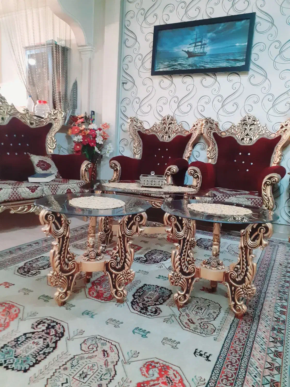 مبلمان ۶نفره استیل|مبلمان خانگی و میز عسلی|کرج, حسن آباد|دیوار