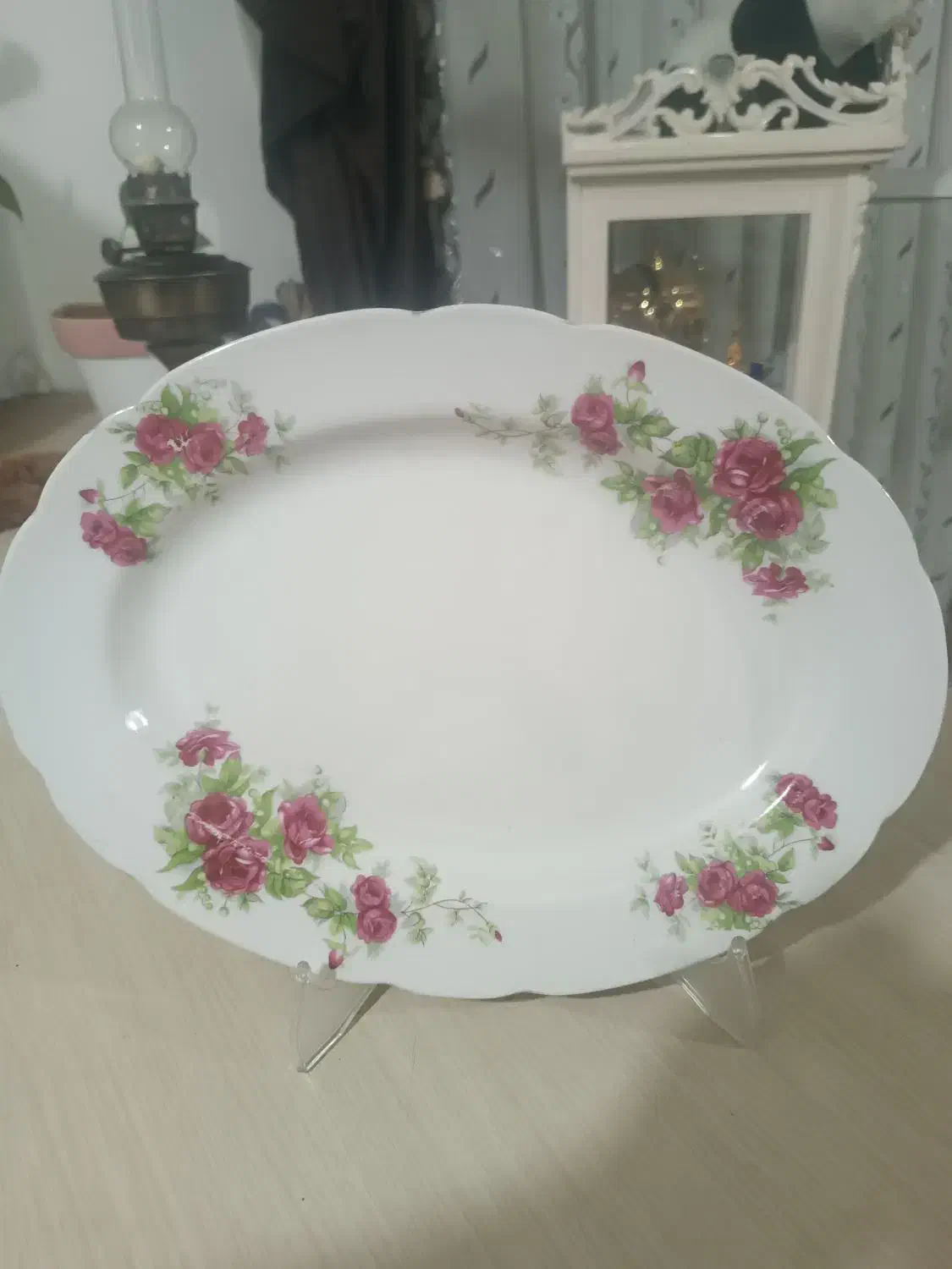 دیس آنتیک و قدیمی گل سرخ|مجسمه، تندیس، ماکت|وحیدیه, |دیوار