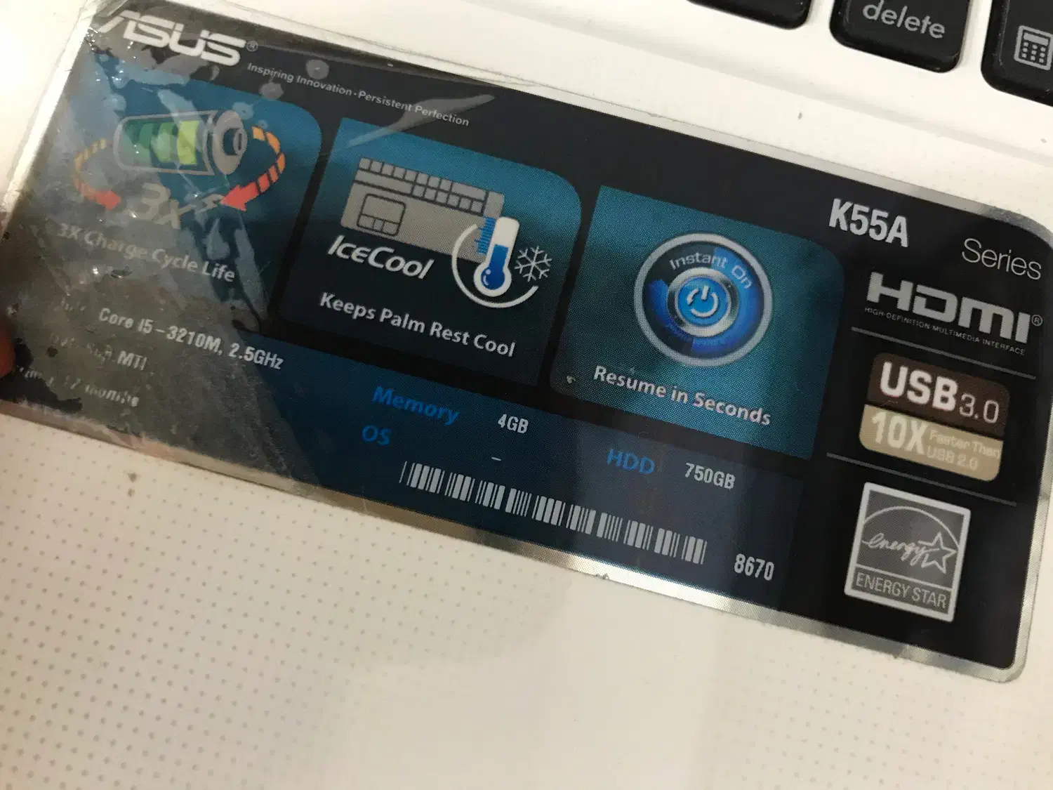 لپتاپ asus k55a لپ تاپ corei5|رایانه همراه|اندیشه, اندیشه فاز ۳|دیوار