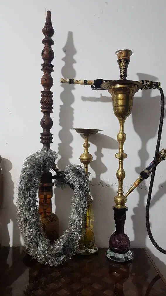 قلیون برنجی و چوبی|کلکسیون و سرگرمی|قدس, شهرقدس|دیوار