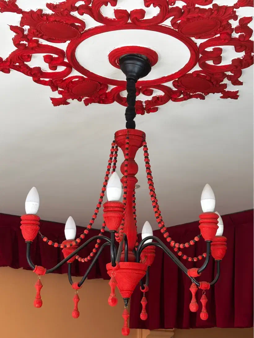 لوستر باکارات چوب و فلزی|لوستر و چراغ آویز|اردبیل, |دیوار