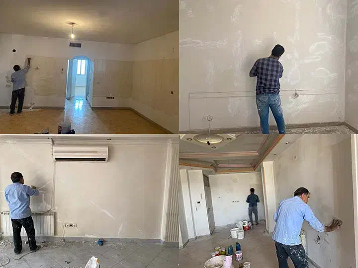 رنگ امیزی و نقاشی ساختمان+ ترمیم ترک دیوارها|خدمات پیشه و مهارت|جیرفت, |دیوار