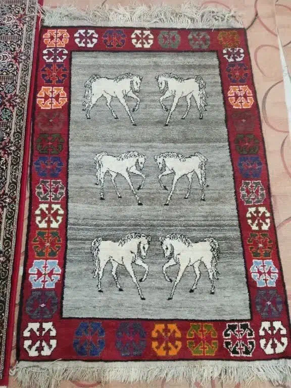 گبه دست بافت ترکی|گلیم، جاجیم، گبه|سپیدان, |دیوار