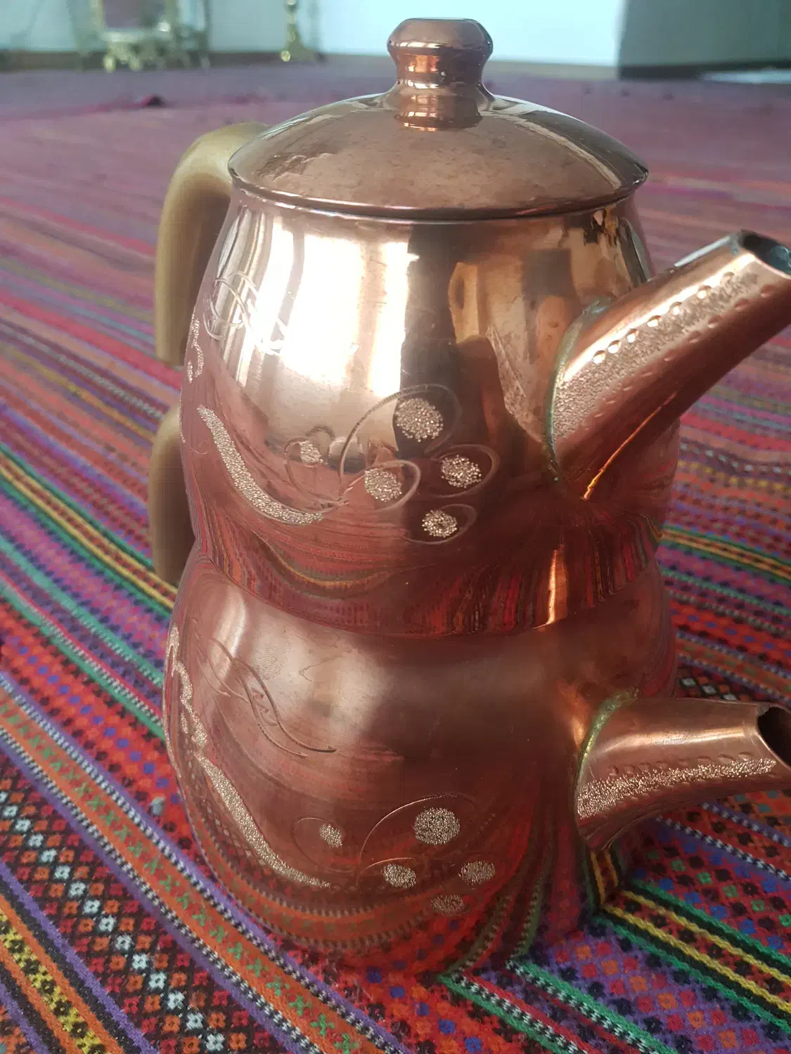 کتری وقوری مسی ضخیم نو|قوری، کتری، قهوه‌ساز دستی|تبریز, |دیوار