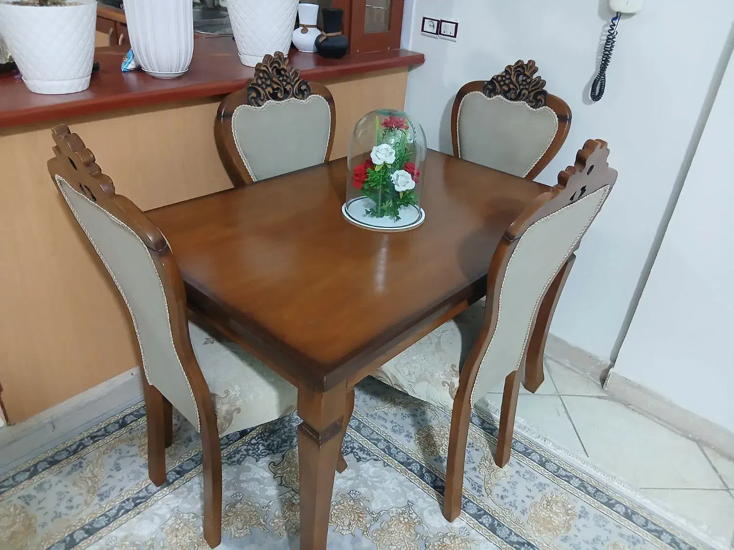 میز ناهارخوری چهار نفر نو سالم|میز و صندلی غذاخوری|پاکدشت, پاکدشت (مامازند)|دیوار