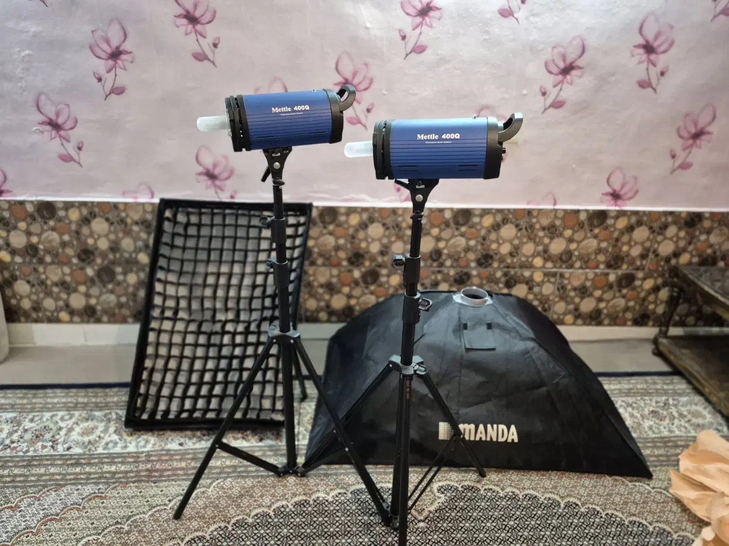 دو فلش400ژول سافت باکس پایه ریموت|دوربین عکاسی و فیلم‌برداری|تهران, آهنگران (سراسیاب دولاب)|دیوار