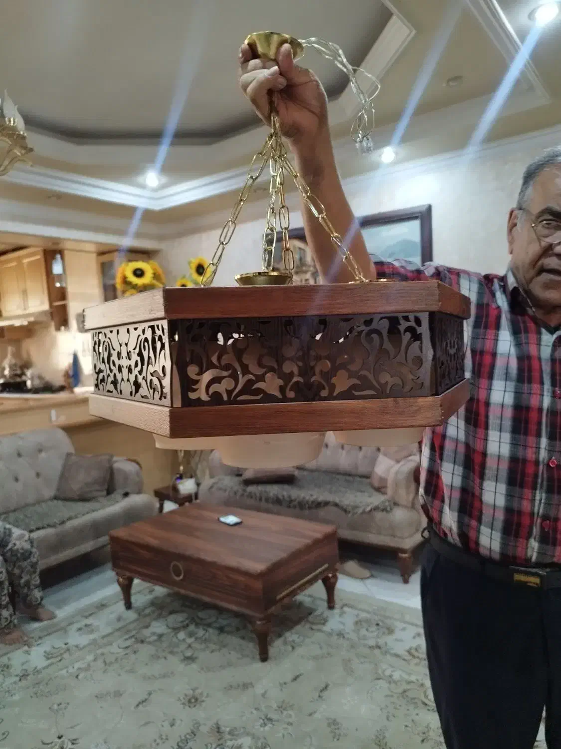 لوستر چوبی|لوستر و چراغ آویز|تهران, مهرآباد جنوبی|دیوار