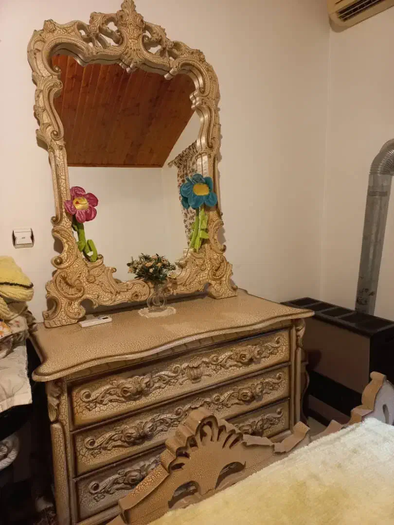 سرویس تخت خواب کاملا چوب|تخت و سرویس خواب|نوشهر, |دیوار