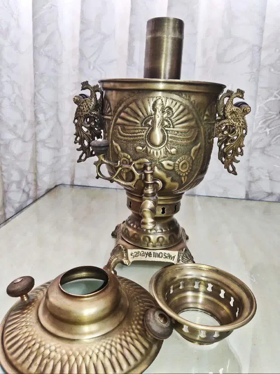 سماور برنجی هخامنشی|کلکسیون اشیاء عتیقه|باقرشهر, |دیوار