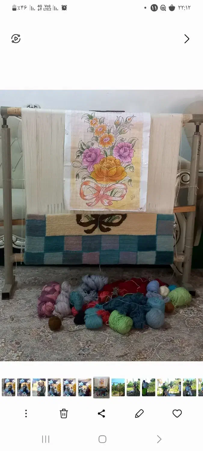 دار قالی با نخ ونقشه|تابلو فرش|رشت, شهرک صبا|دیوار