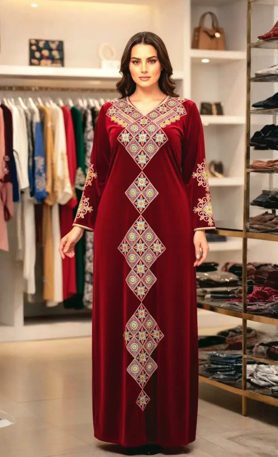 ماکسی مخمل گلدوزی شده وپارچه کریشه|لباس|اهواز, کیانشهر|دیوار