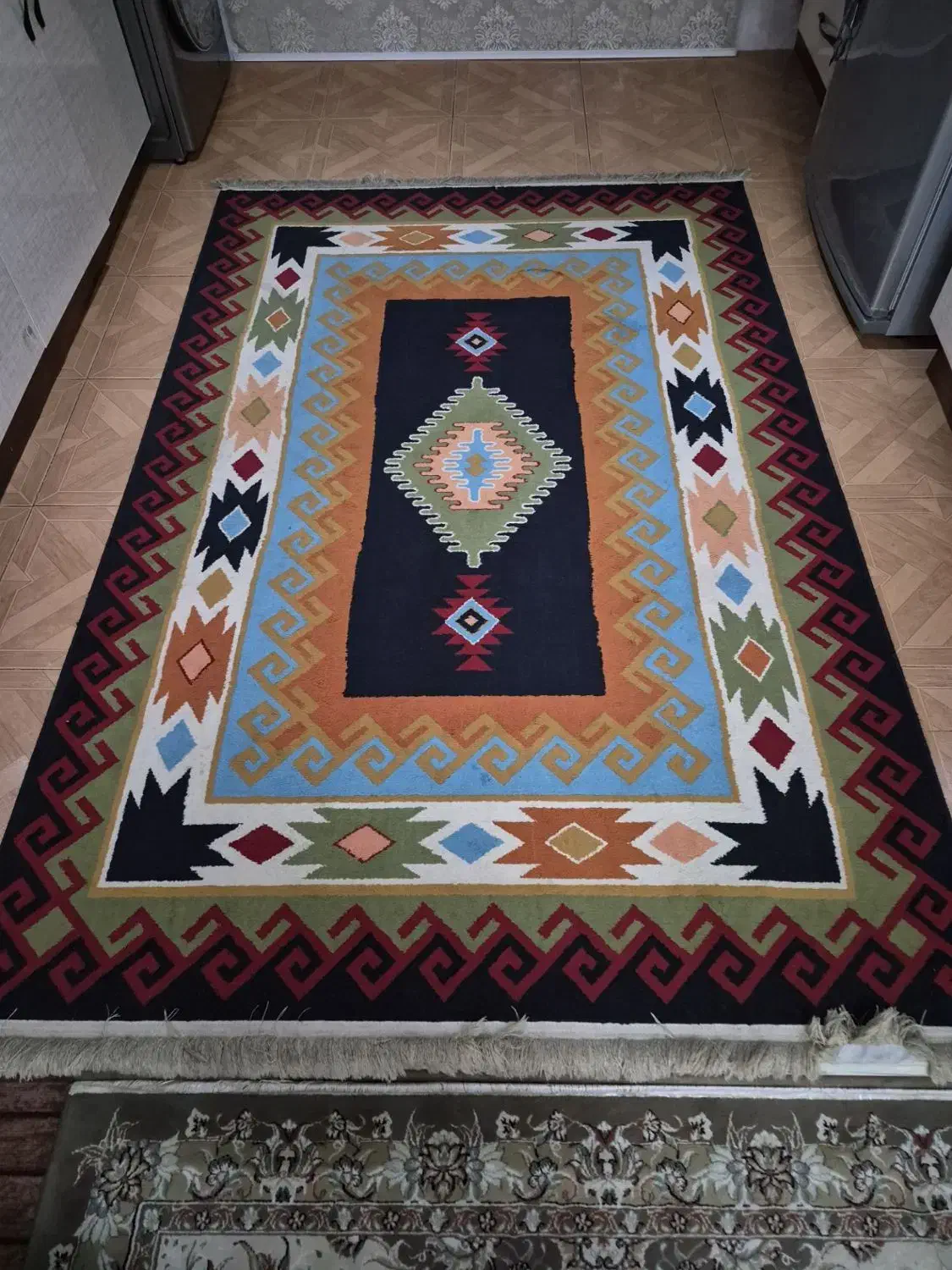 فرش با گلیم|گلیم، جاجیم، گبه|تاکستان, |دیوار