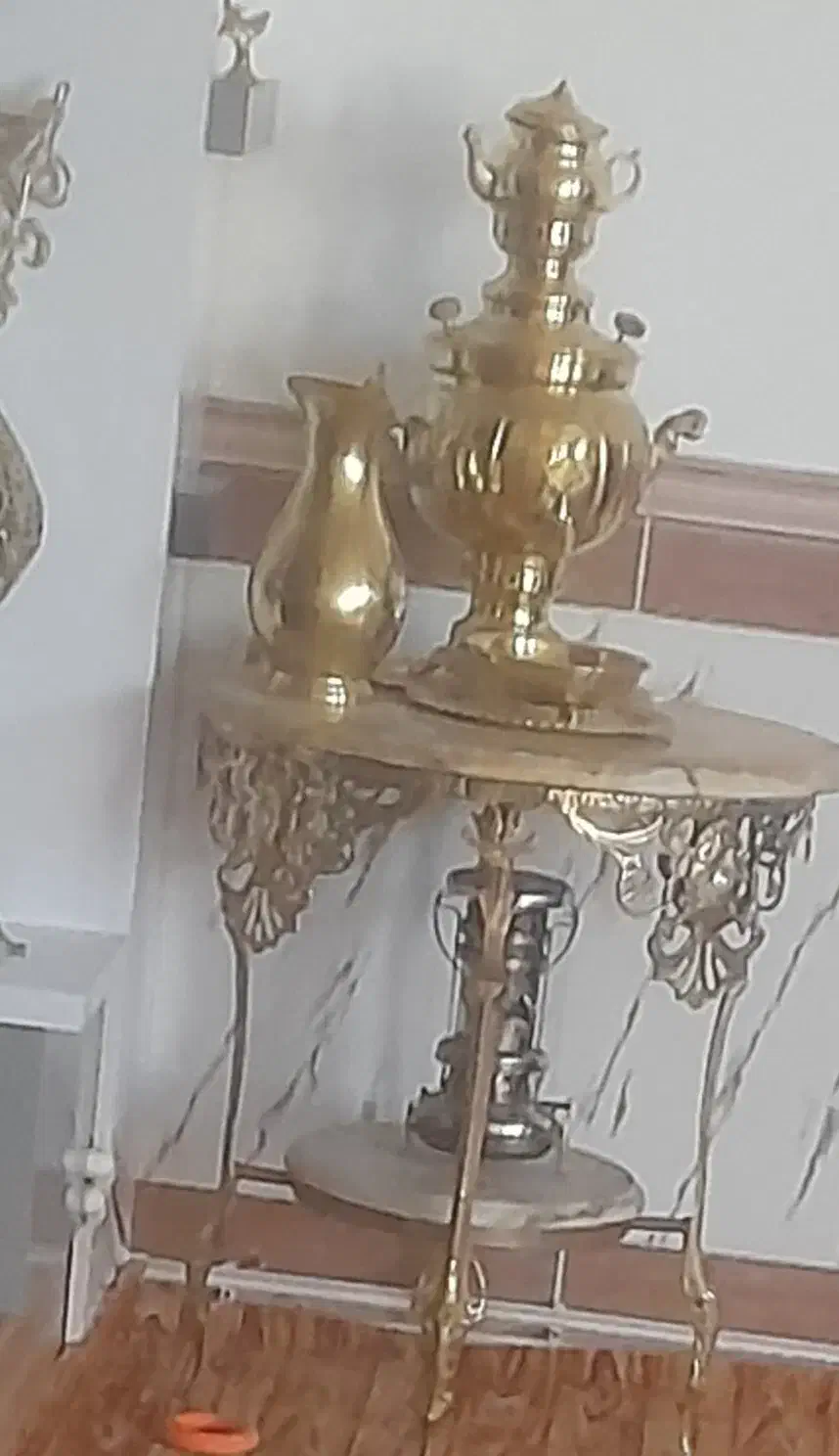 میز سماور برنزه 6۰ با همه وسایلش|صنایع دستی و سایر لوازم تزئینی|مراغه, |دیوار