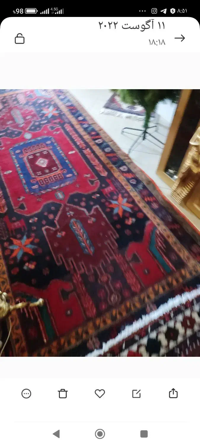 قالی و تابلو فرش دست بافت قدیمی|فرش|رودهن, |دیوار