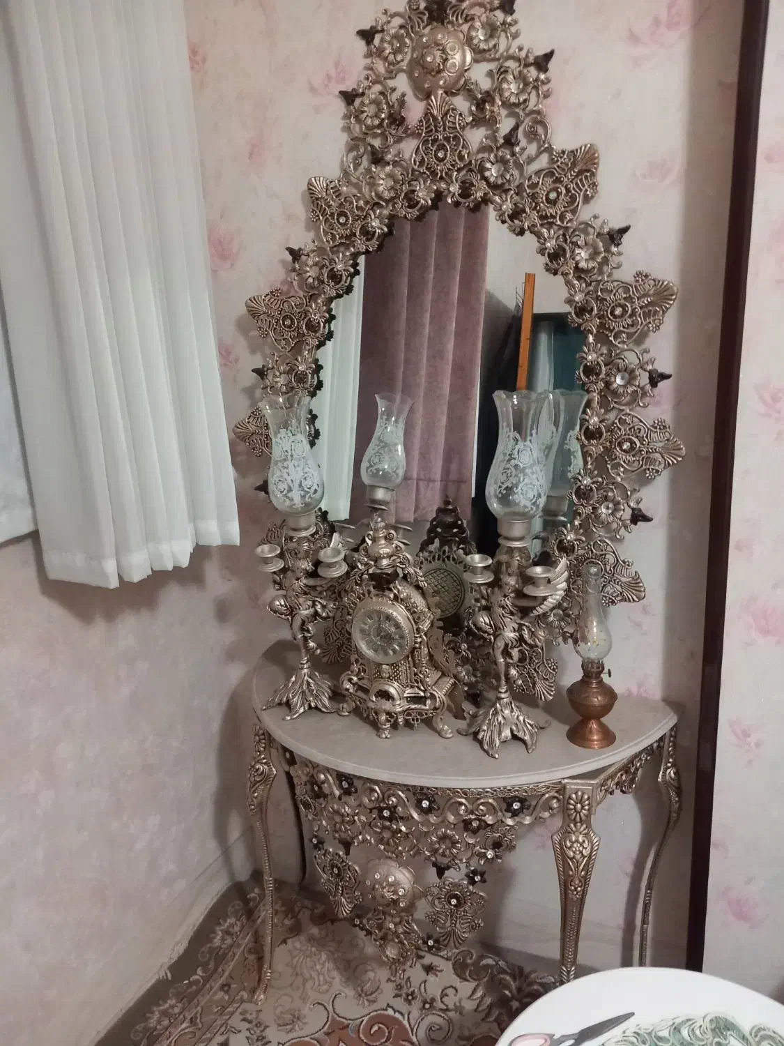 آیینه و شمعدان به همراه ساعت ست|آینه|اصفهان, وحید|دیوار