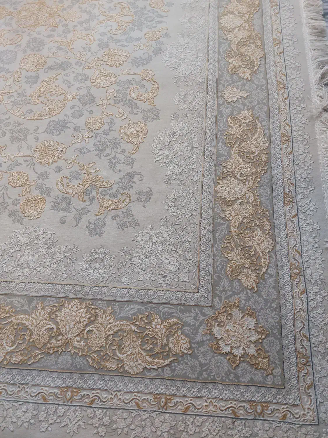 یه جفت فرش ۹متری طلا کوب|فرش|لردگان, |دیوار