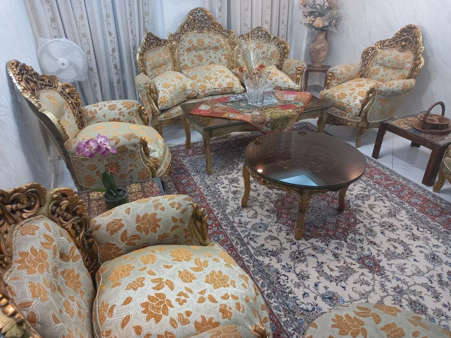 فروش مبلمان استیل با چوب گردو ۹ نفره|مبلمان خانگی و میز عسلی|تهران, مدائن|دیوار