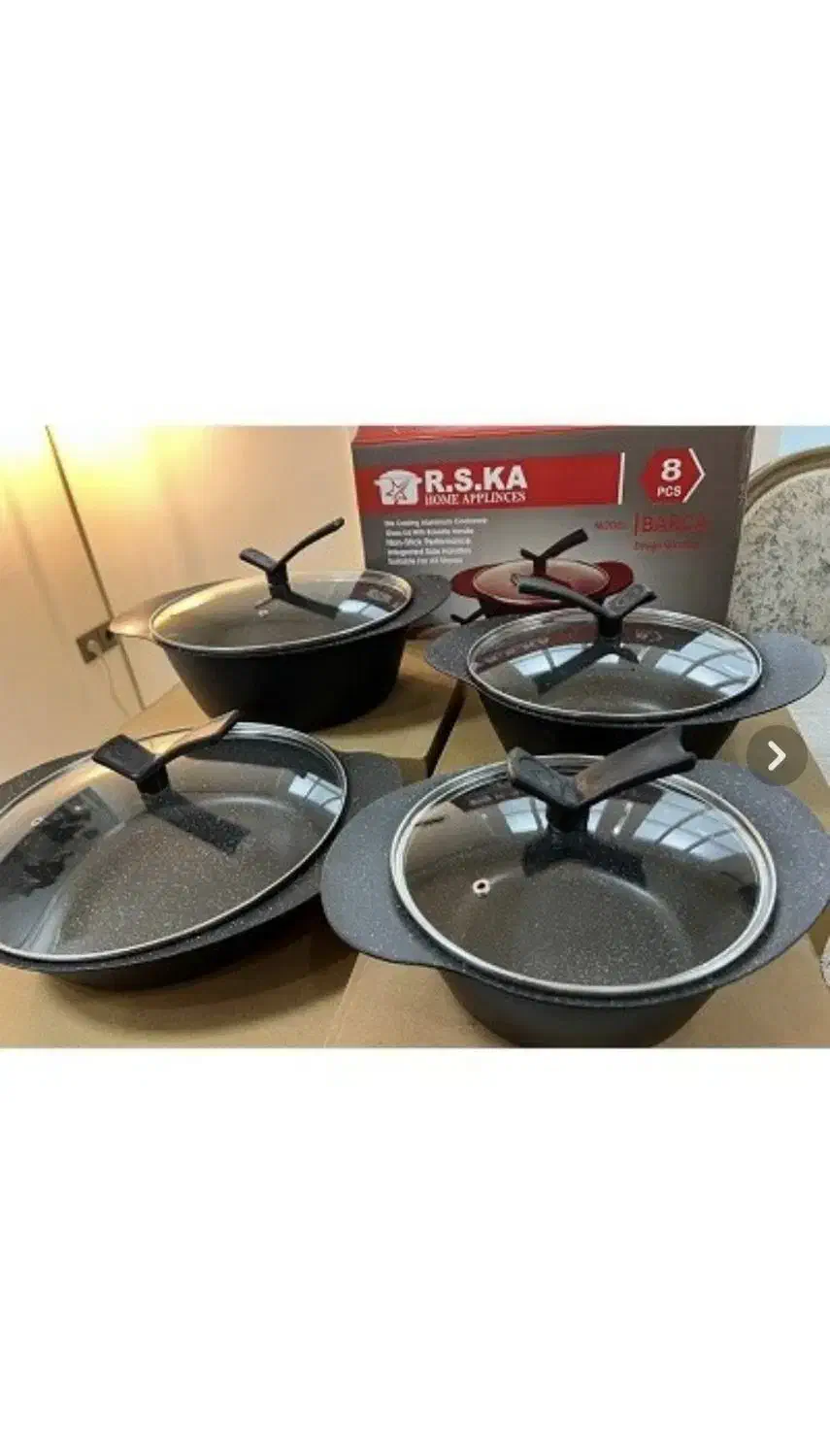 سرویس قابلمه R.S.KA مدل چدن گرانیت ۸ پارچه|ظروف پختوپز|میاندوآب, |دیوار