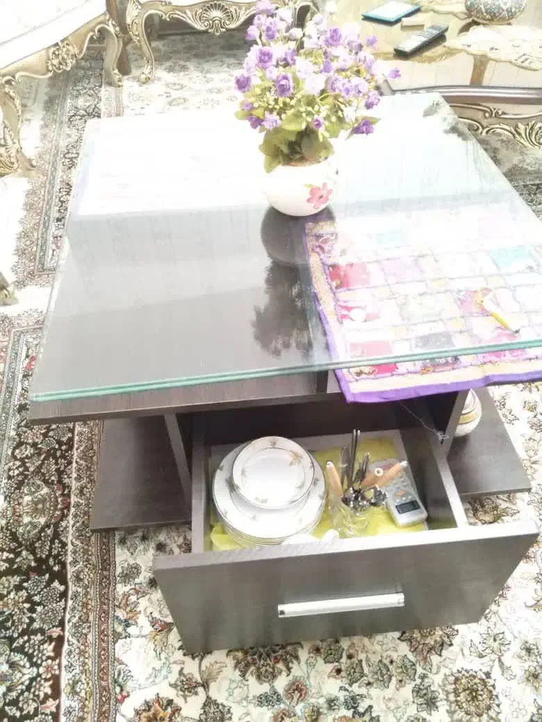 میز عسلی ام دی اف با شیشه ۱۰ میل|مبلمان خانگی و میز عسلی|کرمانشاه, |دیوار