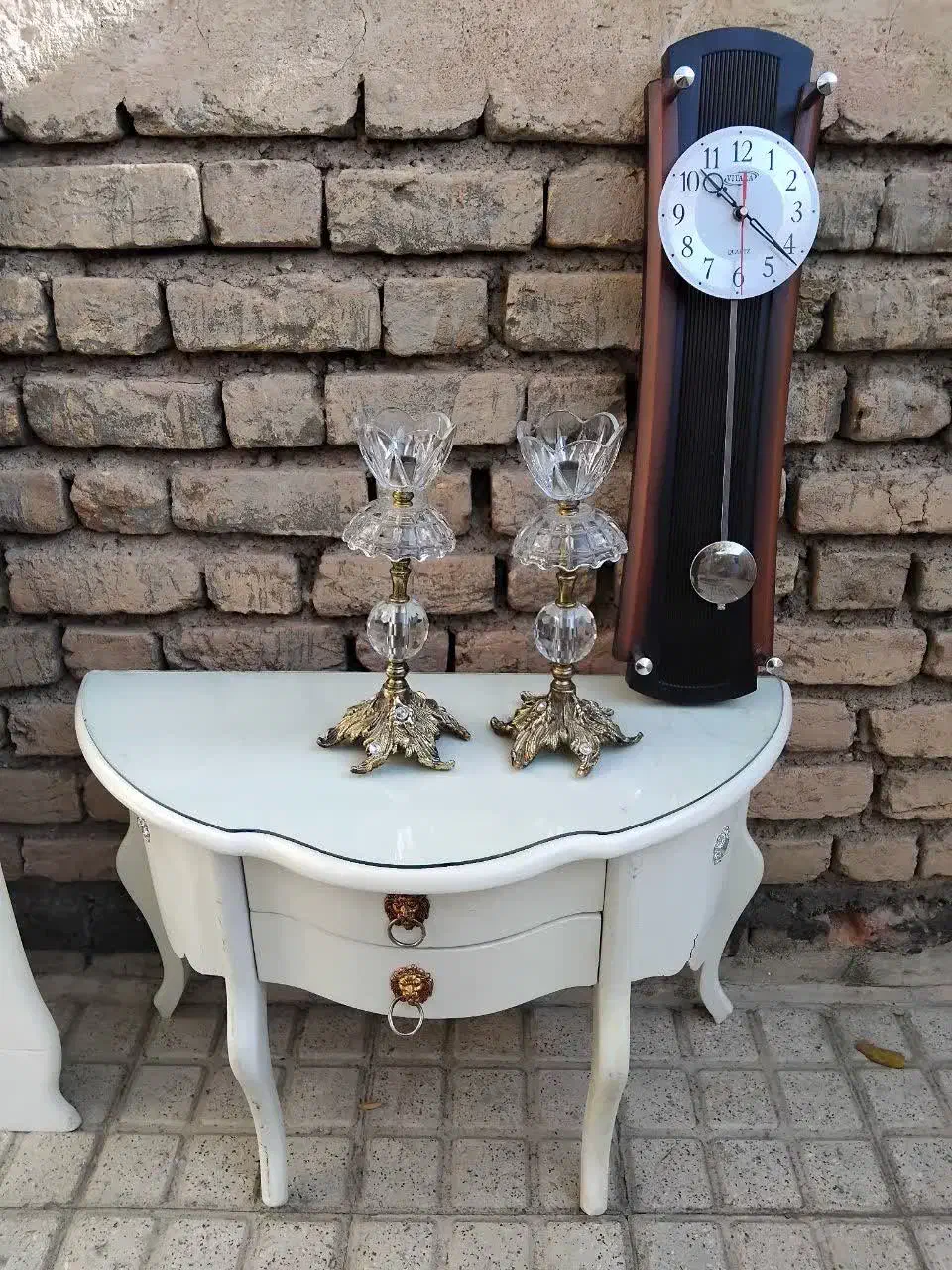 کنسول کشویی آیینه و شعمدان  بدون ساعت|مبلمان خانگی و میز عسلی|زنجان, |دیوار