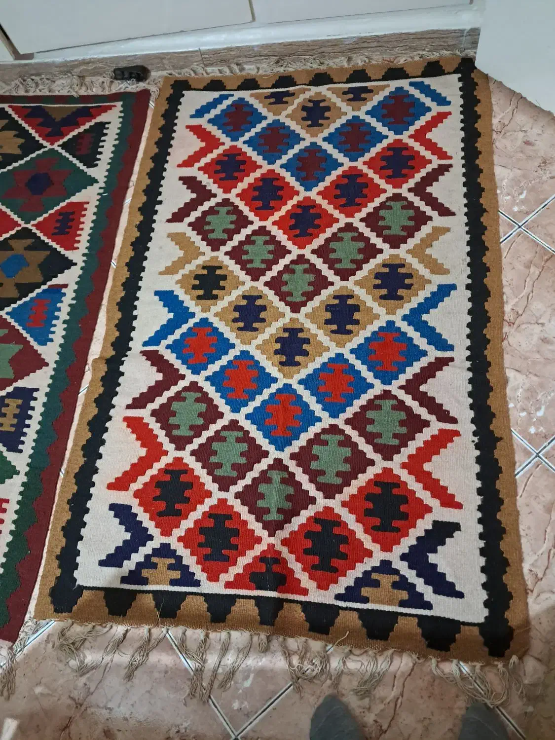 ۲ عدد گلیم پشمی دستباف دورو|گلیم، جاجیم، گبه|تهران, تهرانپارس غربی|دیوار