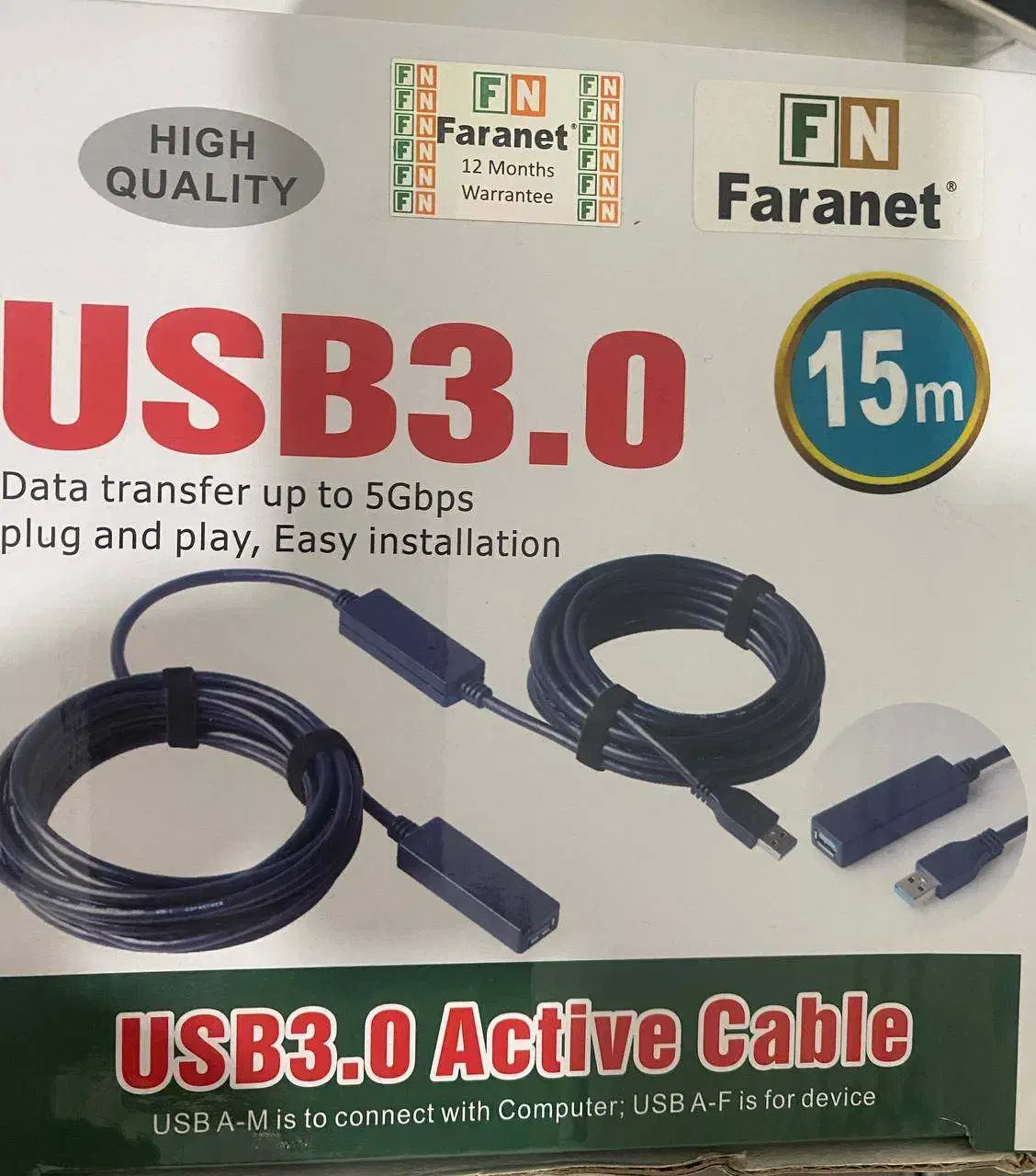 کابل USB 3.0 افزایش طول فرانت 15 متری (اکتیو)|قطعات و لوازم جانبی رایانه|تهران, امامت|دیوار