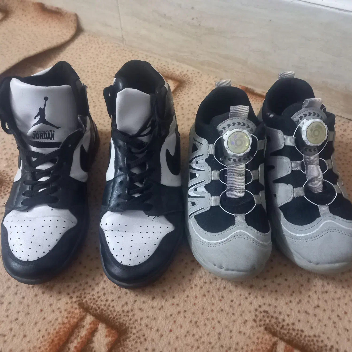 دوجفت کفش طوسی سالم سایز ۳۵،سفید سیاه  سایز ۳۷|کیف، کفش، کمربند|مشهد, خواجه ربیع|دیوار