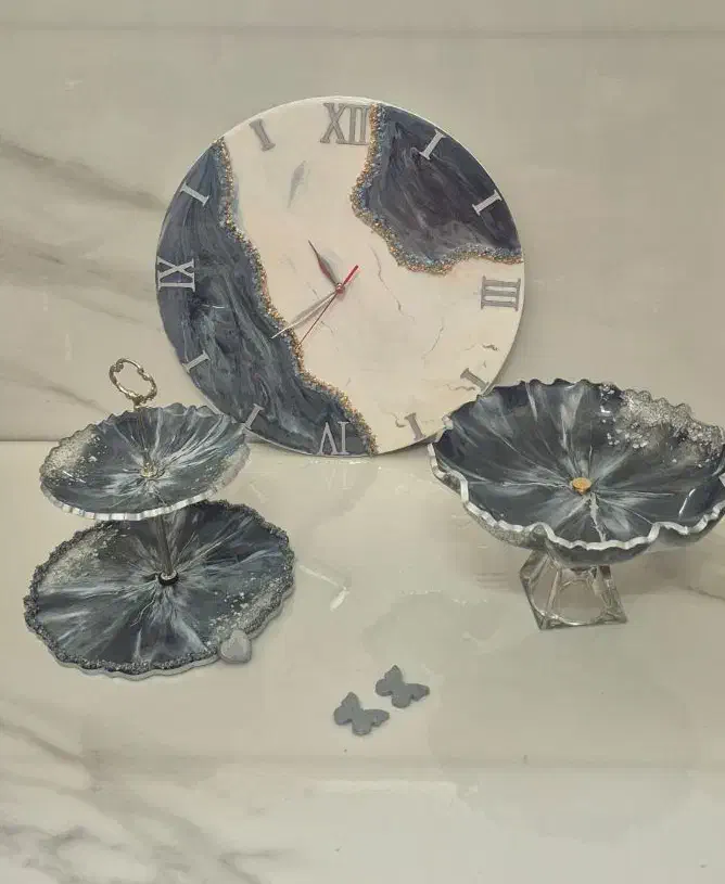 ظروف رزینی ،ساعت رزینی و تعمیر سینی|ظروف سرو و پذیرایی|یزد, |دیوار