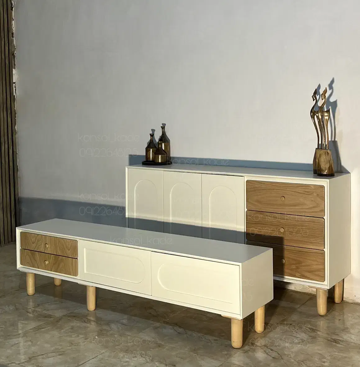 آینه کنسول و میز تلویزیون مدل رویال|بوفه، ویترین، کنسول|ملایر, |دیوار