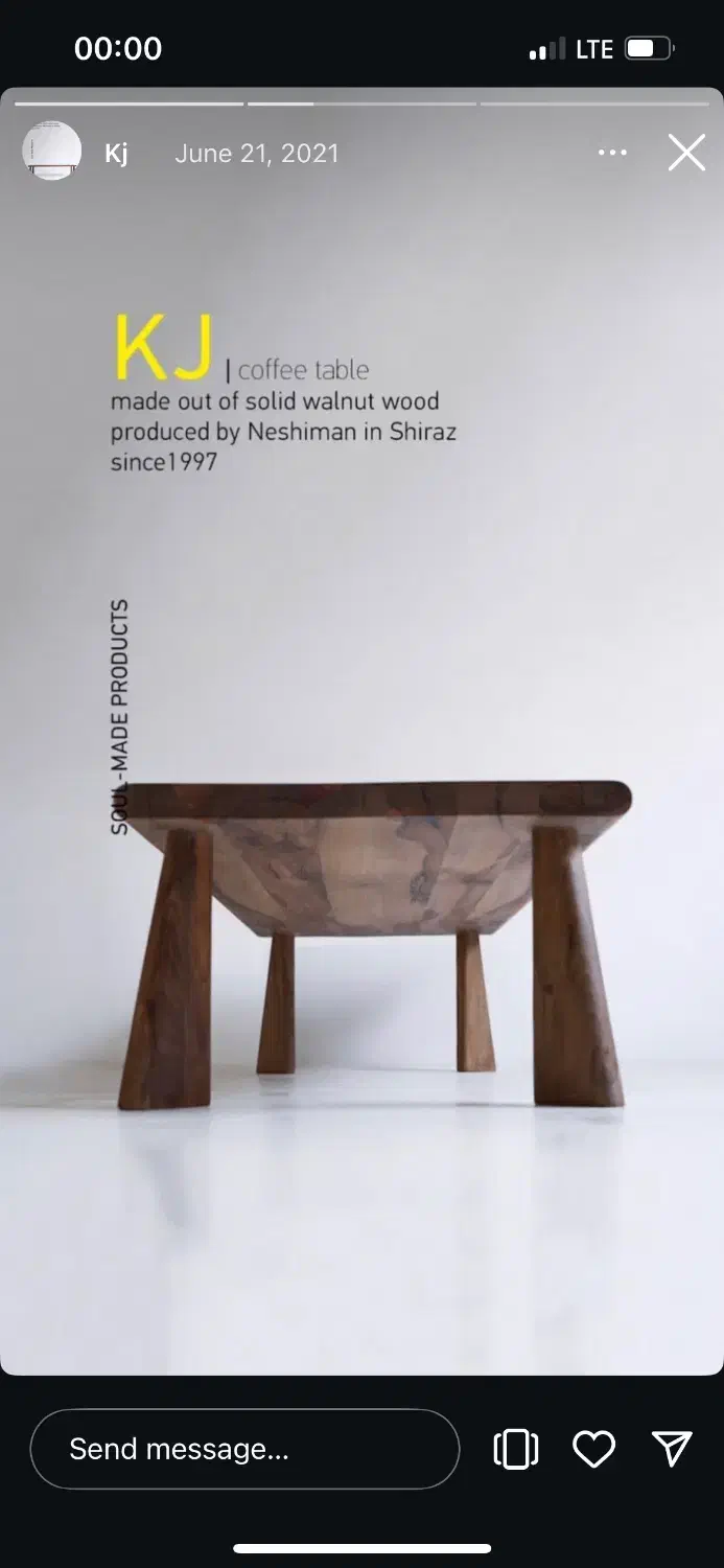 میز جلو مبلی چوب گردو و رزین با طراحی خاص|مبلمان خانگی و میز عسلی|تهران, میرداماد|دیوار