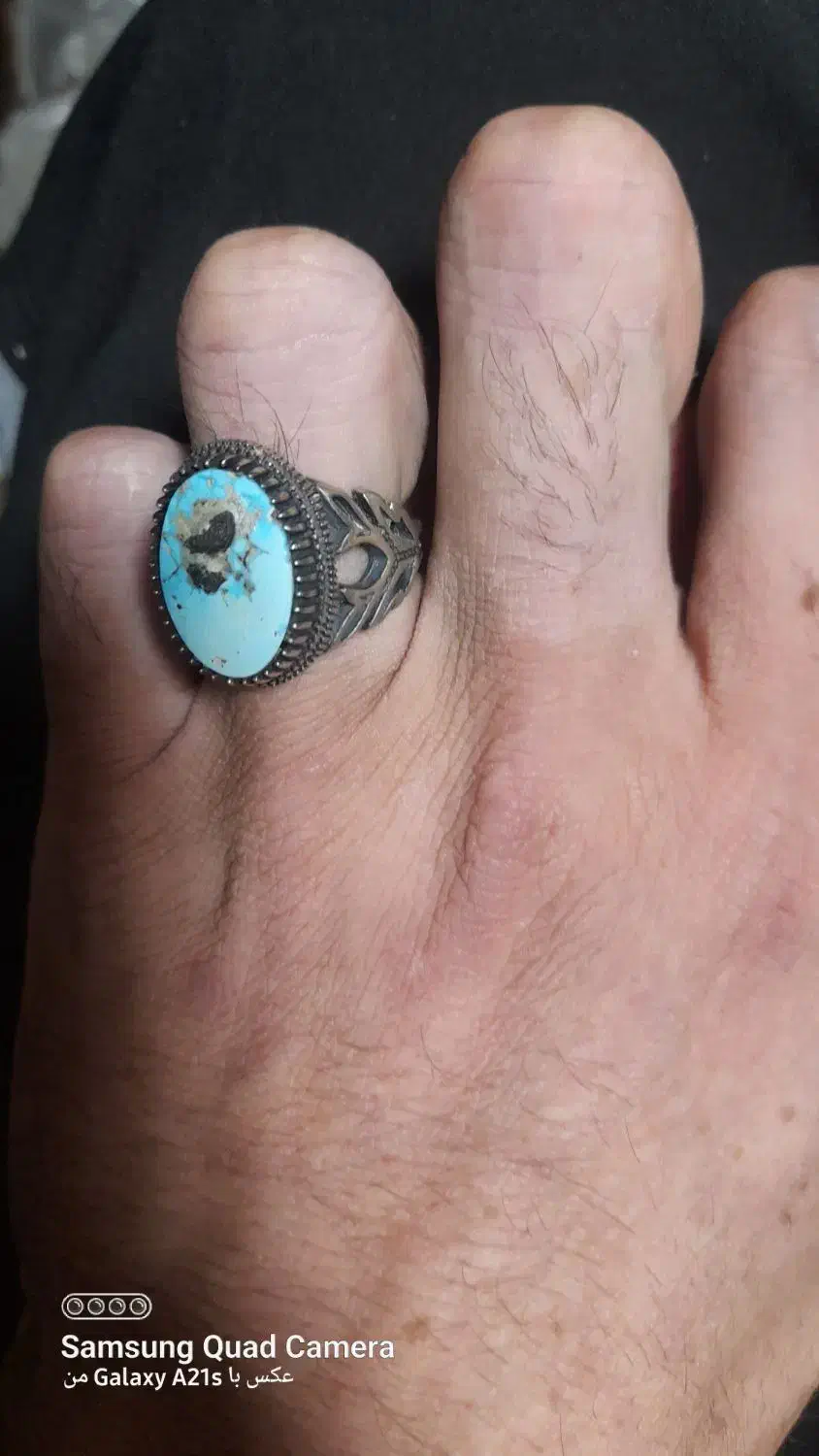 انگشتر مردانه فیروزه اصل نیشابور|جواهرات|رشت, چمارسرا|دیوار