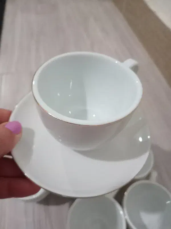 فنجون نعلبکی قهوه خوری لبه طلایی کاملا نو|ظروف سرو و پذیرایی|رشت, انصاری|دیوار