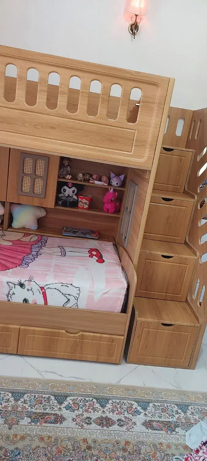 تخت دو طبقه باراد جا دار سه کشو زیر تخت|تخت و سرویس خواب|تهران, آذری|دیوار