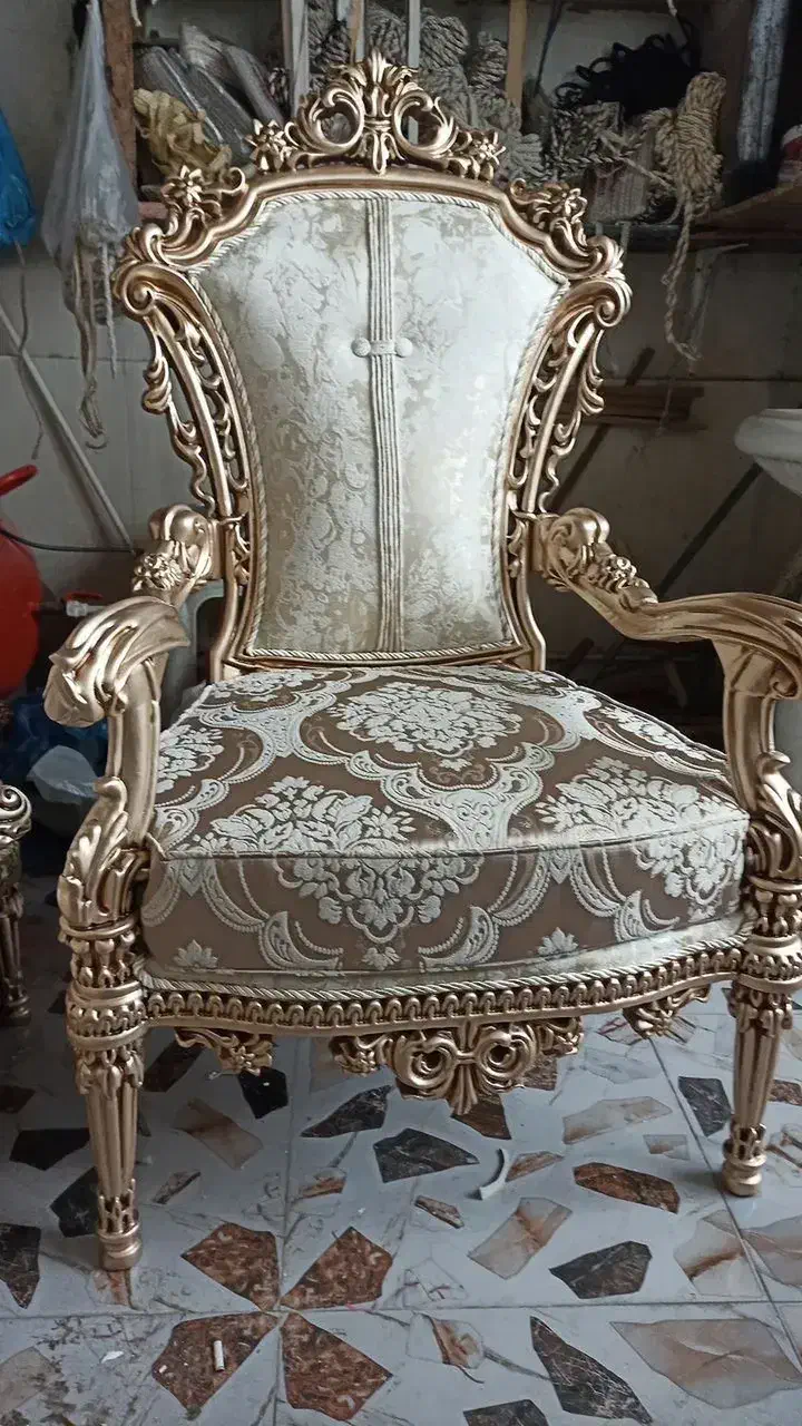 مبل سلطنتی 9نفره چوب راش و گردو 15ماهه|مبلمان خانگی و میز عسلی|میاندوآب, |دیوار