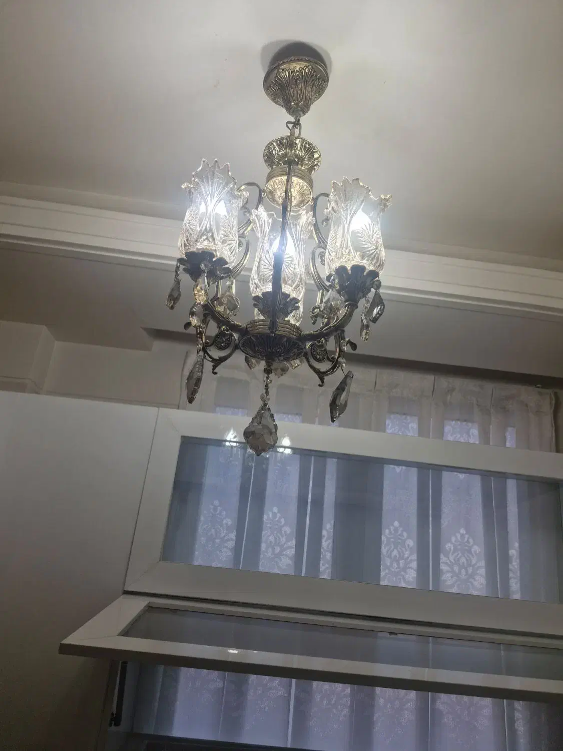 لوستر برنج رنگ برنز|لوستر و چراغ آویز|تهران, قیطریه|دیوار