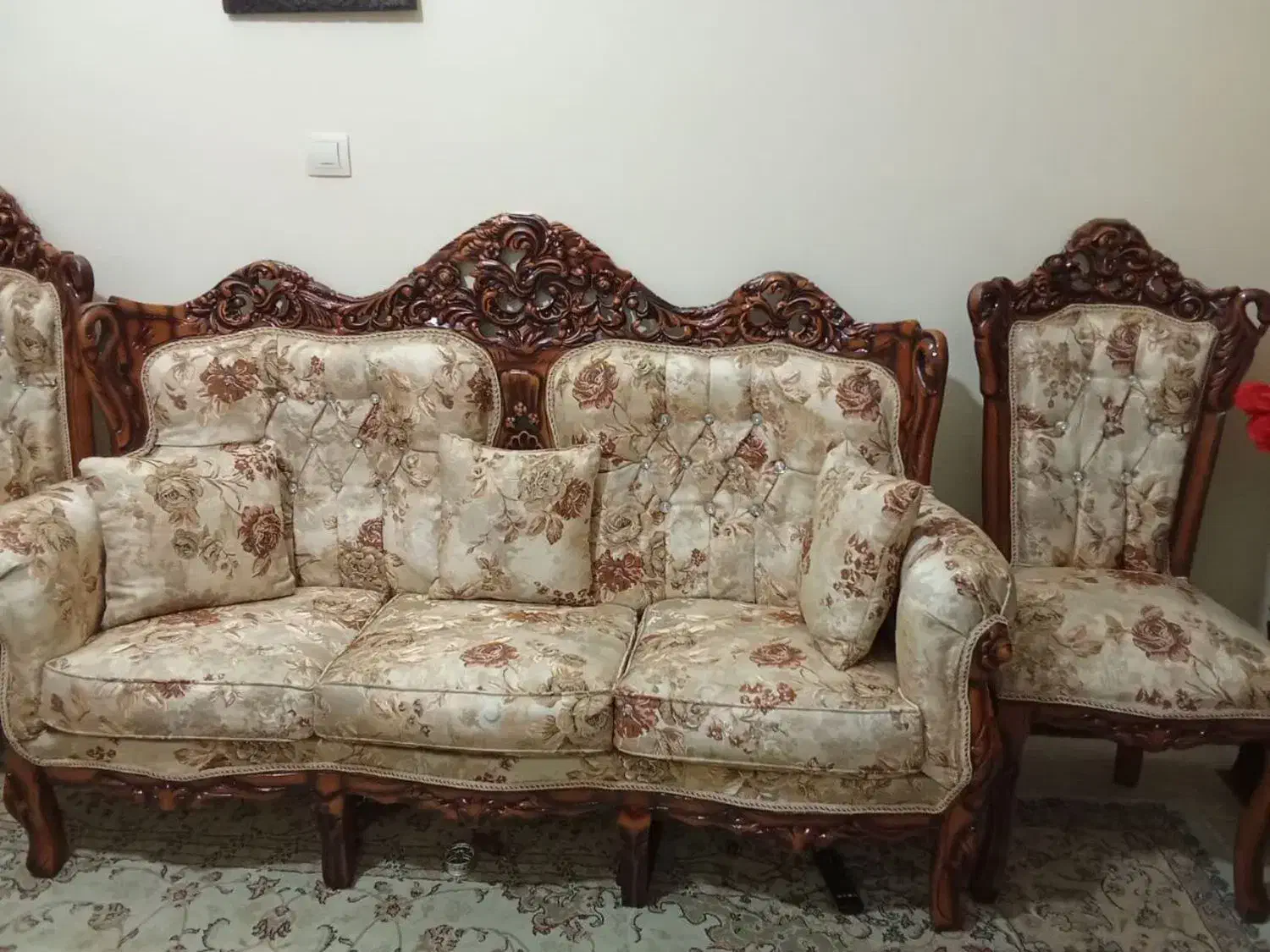 مبل سلطنتی 9 نفره|مبلمان خانگی و میز عسلی|اندیشه, اندیشه فاز ۱|دیوار