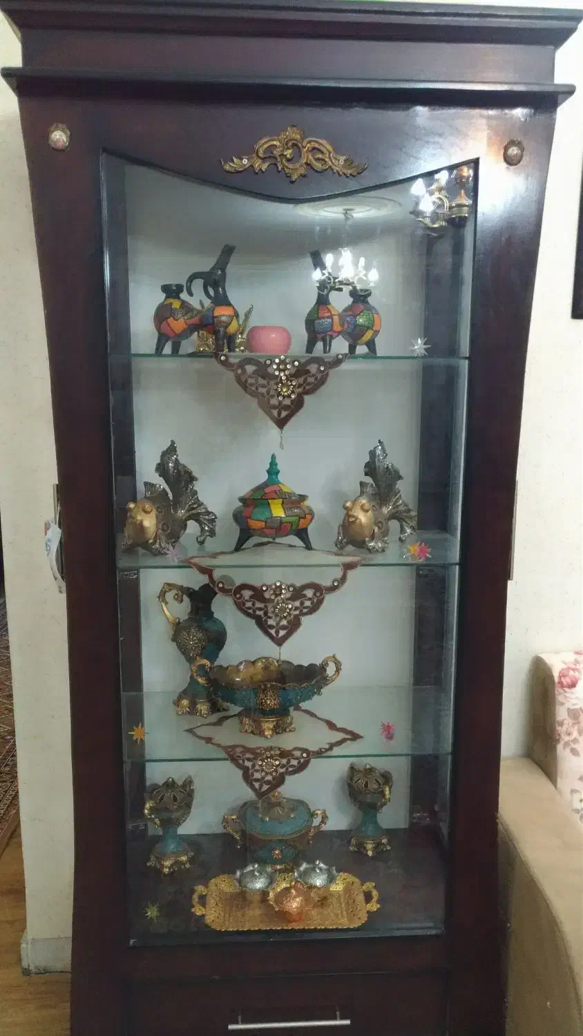 بوفه چوبی|بوفه، ویترین، کنسول|نیشابور, گمنام غربی|دیوار