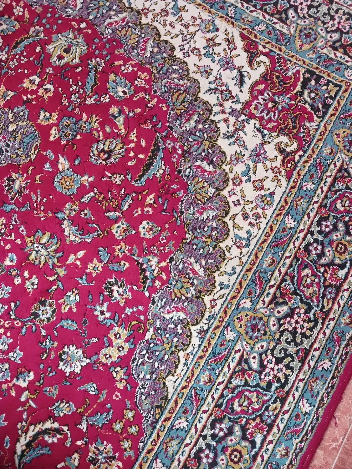 دوتخته فرش شش متری سالم بون کوچکترین پارگی وسوختگی|فرش|رودسر, |دیوار