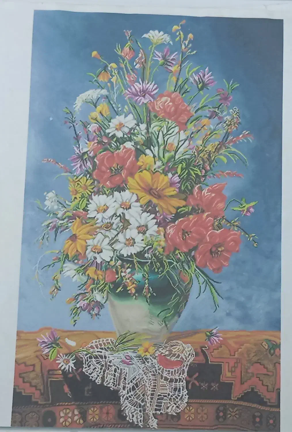 فروش دار چله کشی شده طرح گل|فرش|اصفهان, ارزنان|دیوار