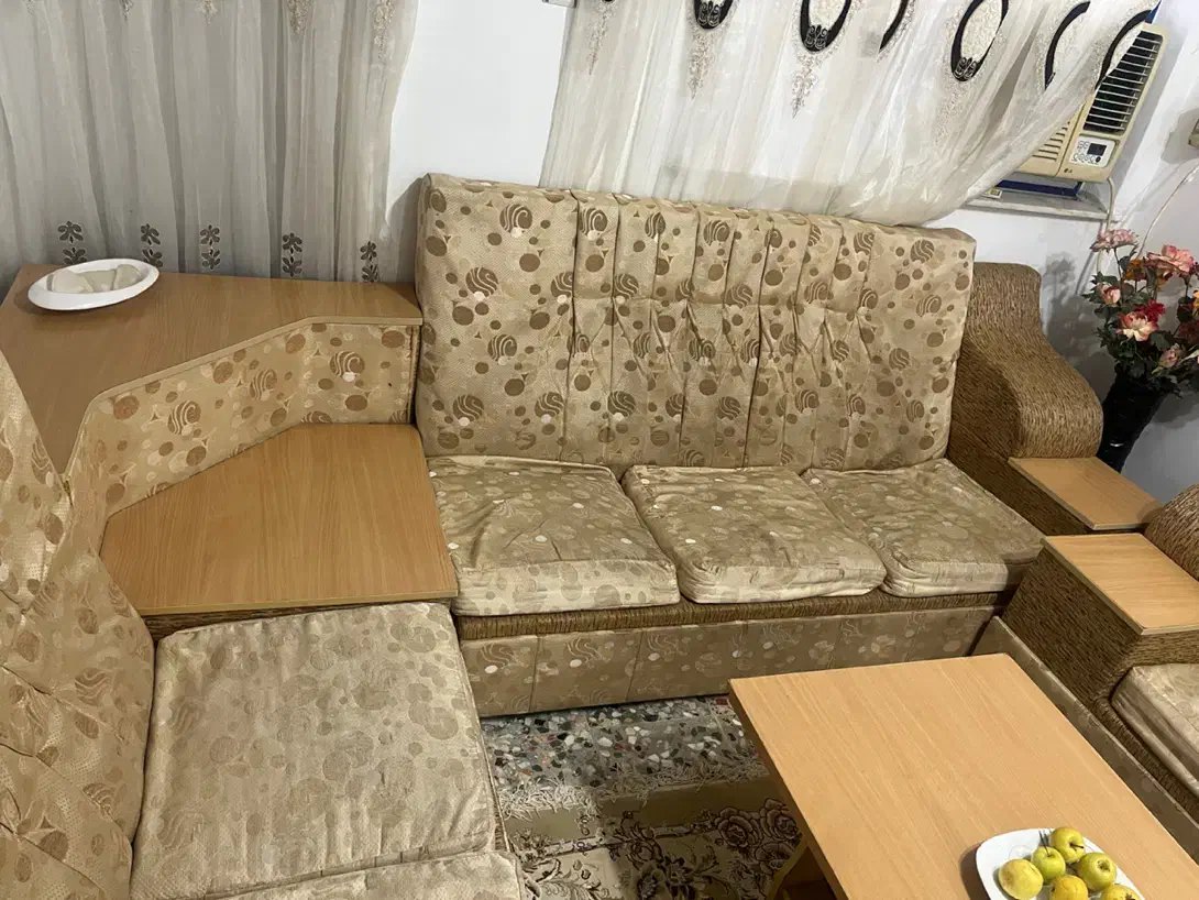 مبل ۷نفره کرمی|مبلمان خانگی و میز عسلی|رضوانشهر, |دیوار