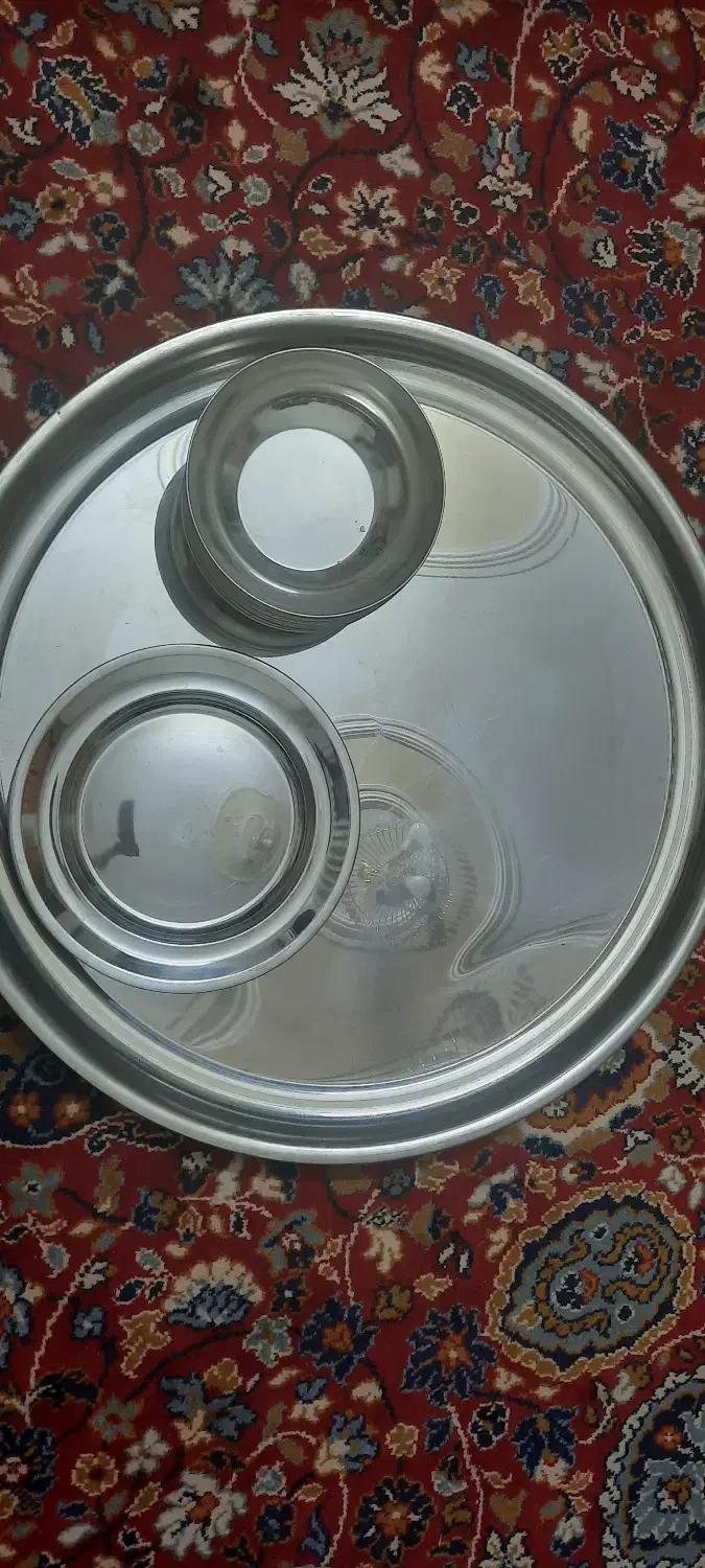 سینی بشقاب و کاسه استیل کاملا نو|ظروف سرو و پذیرایی|اصفهان, جلفا|دیوار