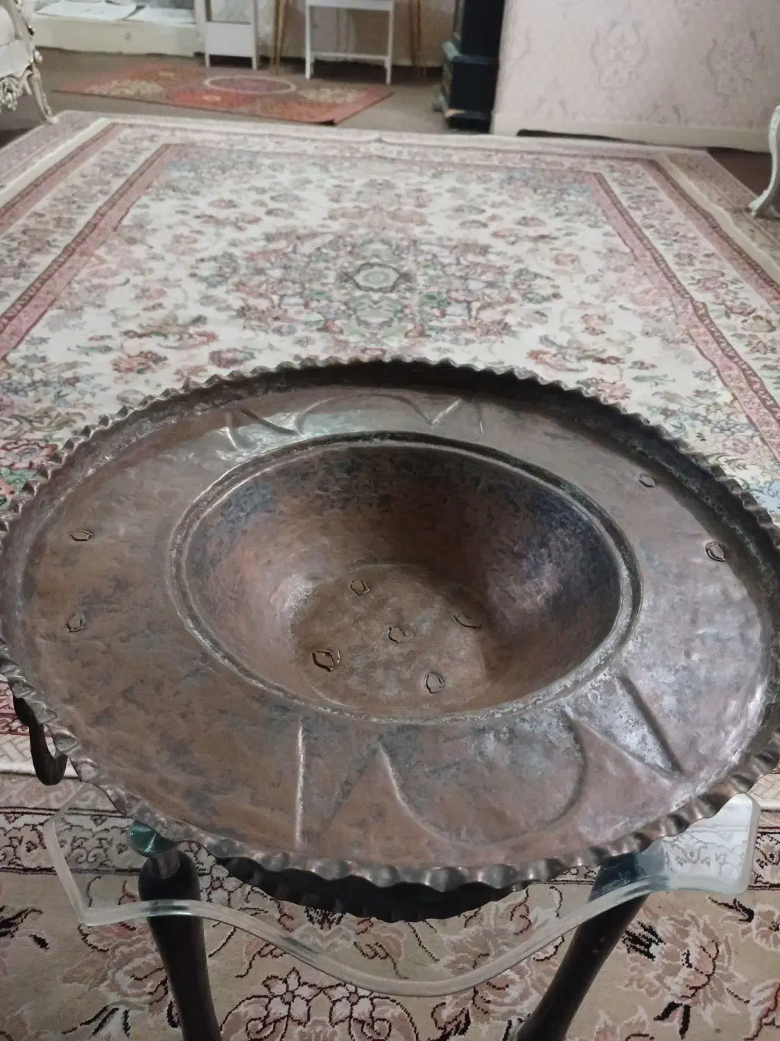 منقل رشتی قدیمی|کلکسیون اشیاء عتیقه|ری, فیروزآبادی|دیوار