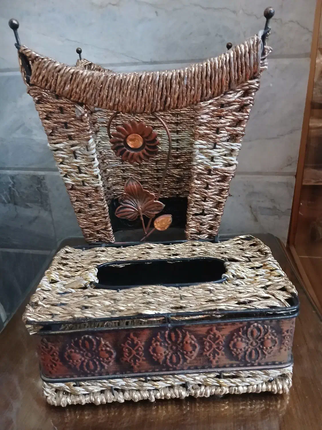 سطل دستمال کاغذی|صنایع دستی و سایر لوازم تزئینی|قم, نوبهار|دیوار