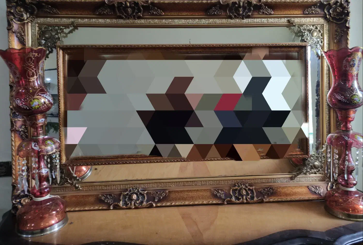 آیینه و کنسول چو گردو|بوفه، ویترین، کنسول|ایوان, |دیوار